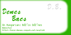 denes bacs business card